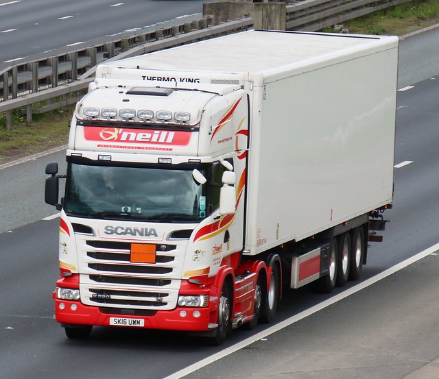 O'Neill Transport, Scania R580 V8 (SK16UWM) On The A1M Southbound, Fairburn Flyover, North Yorkshire 24/4/24