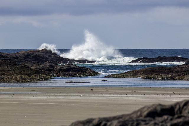 Tide coming in, Wickininnish Beach, Vancouver island, BC
