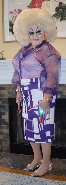 Purple & White Skirt-1-2