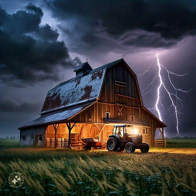 Stormy night on the farm