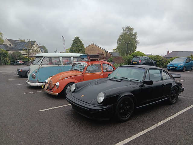 Classic car meet at the Cherry Orchard Pub.