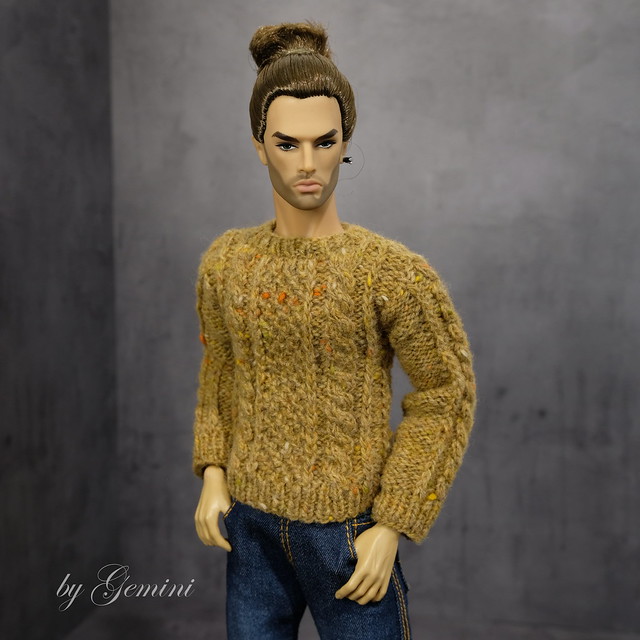 Classic tweed sweater for Homme dolls