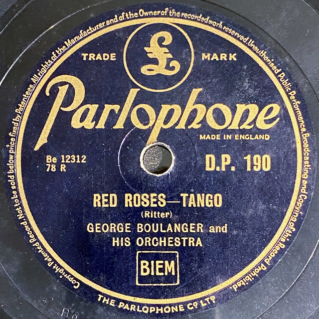 George Boulanger And His Orchestra - Red Roses Tango (Parlophone)