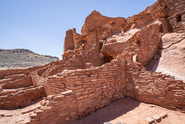 Ancient Indian ruins at Wupatki National Monument in Arizona - largest free standing pueblo