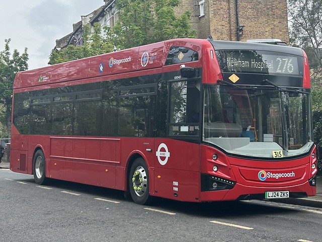 First day in service for this bus type in the eastern areas marking a change for this operator running a route full of traffic hotspots and ending in a huge complex off the A13. | Stagecoach London Volvo MCV BZL Electric on the 276 to Newham Hospital