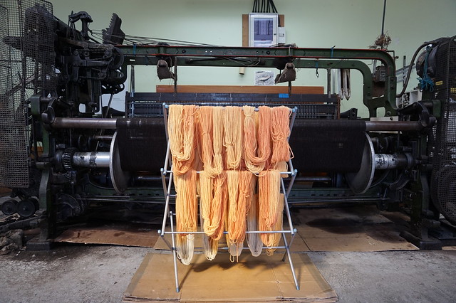 Naturally-dyed wool at Ardalanish Weavers, Mull