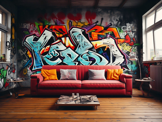 graffiti living room.