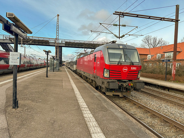 3201 at Hellerup on the 1435 Helsingor-Naestved, 21 March 2024,