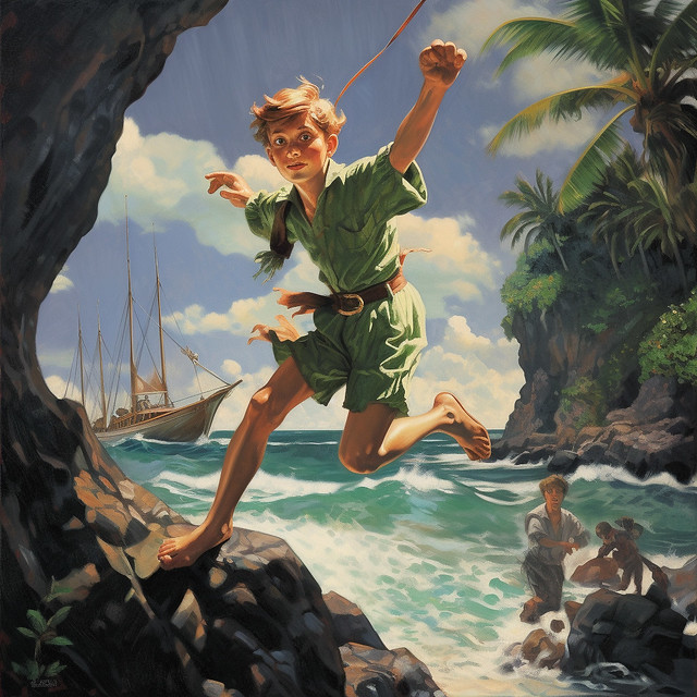 Peter Pan comes ashore
