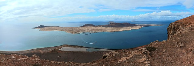 View La Graciosa Island.- from Mirador del Rio- Lanzarote Island.- Canary Islands.
