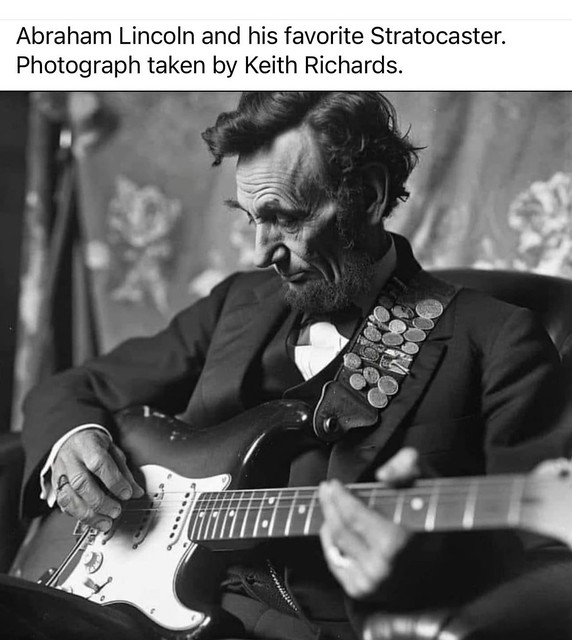 Abraham Lincoln with His Fender Stratocaster