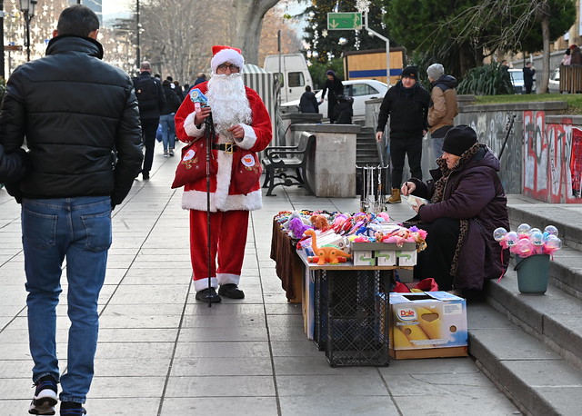 Santa Claus on Tbilisi street