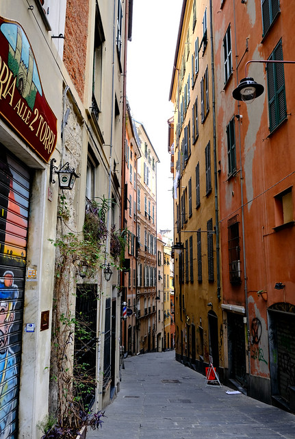 A colourful alley in Genoa.