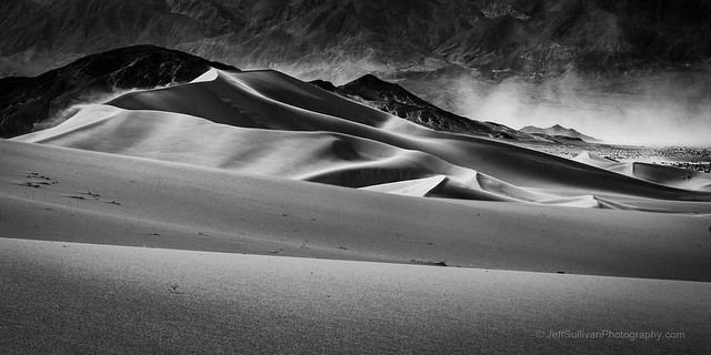 Windy Sand Dunes Black and White