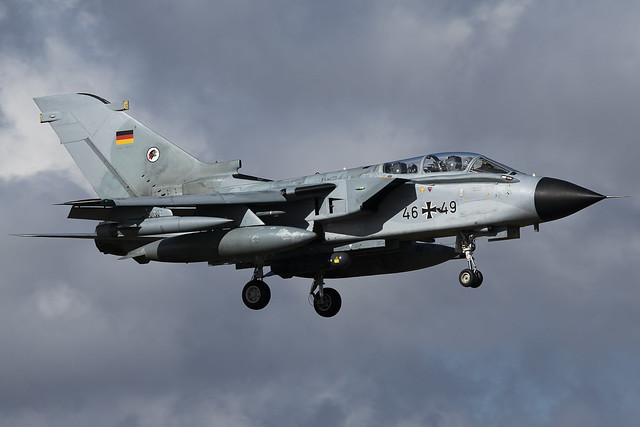46+49 German Air Force Tornado ECR arriving at RAF Waddington/EGXW