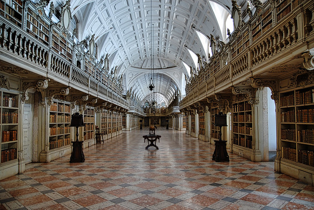 Portugal - bibliothèque du Palais National de Mafra