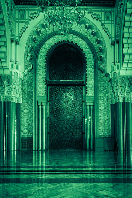 Interior of Great Hassan II Mosque in Casablanca
