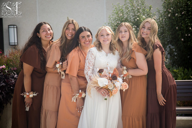 All the Bridesmaids in Shades of Brown