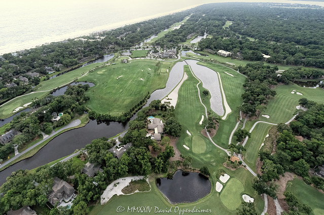The Sea Pines Resort and Sea Pines Country Club Atlantic Dunes Golf Course on on Hilton Head Island Aerial View