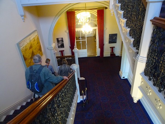Hobart. Government House. The main staircase from the first floor bedrooms leading the the ground floor state rooms.