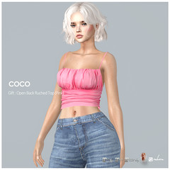 COCO Group Gift : Open Back Ruched Top (Pink)
