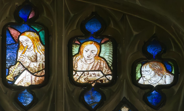 Fairford, St Mary's church, window SIV detail