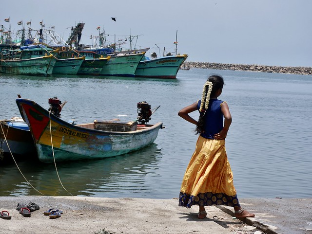 Girl by the harbour, Chennai