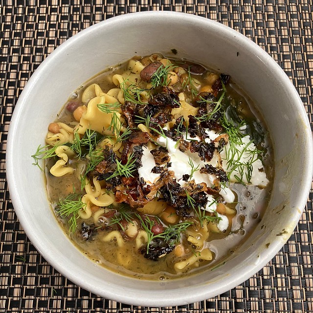 Persian bean herb noodle soup
