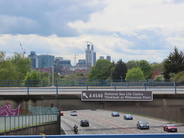 Birmingham skyline from Park Circus over Aston Expressway