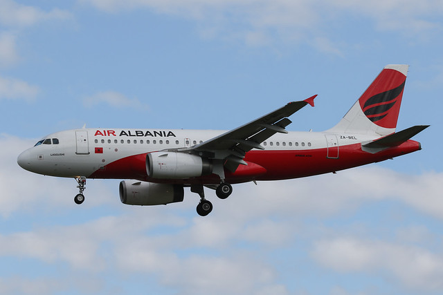 ZA-BEL Airbus A319-132 Air Albania Stansted 16th September 2022