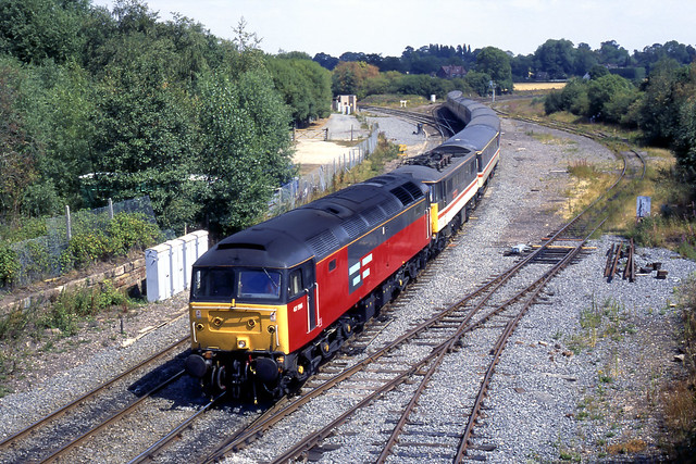 47596 hauling 86240 on 11.45 London Euston to Wolverhampton passed Whitacre Junction at 12.52 on 6th August 1995