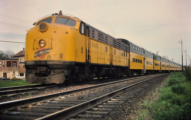 CNW E-unit at west Chicago IL May 1975