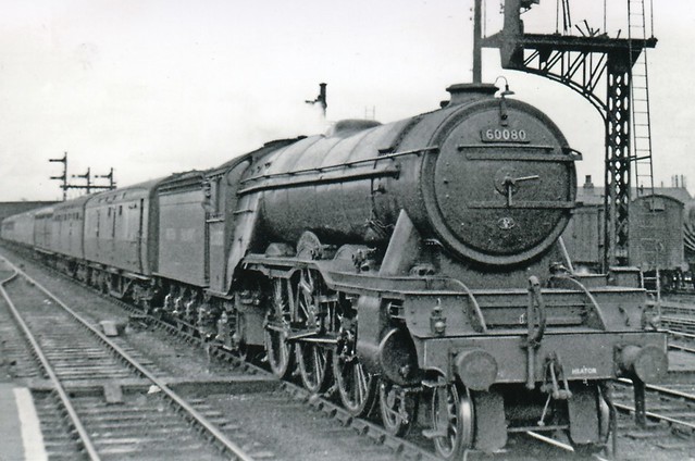 Gresley A3 4-6-2 60080 DICK TURPIN brings a Newcastle-King's Cross express into Peterborough.