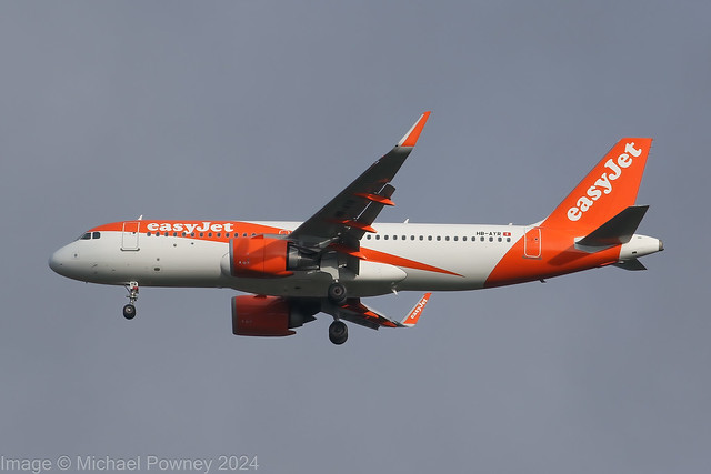 HB-AYR - 2022 build Airbus A320-251N, on approach to Runway 23R at Manchester