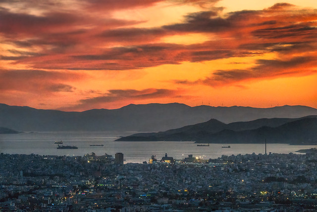 Piraeus, Athens, Greece — Sunset