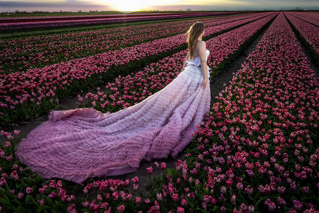 Girl & Tulips