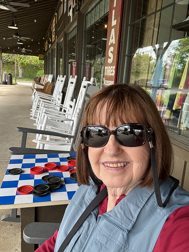 120/366–Lunch at Cracker Barrell Day 8–“Jim &amp;amp; Judy’s TN Vacay:” 
After breakfast at the timeshare, we attempted to go on some nature trails but failed. The first we tried was too difficult for me. The lady at the Visitor Center wasn’t recommending the 2nd choice; so, we just went to the Cracker Barrell off I-40 for a late lunch. Jim bought his birthday treat, peanut brittle. Back at the condo, Jim entertained Flopsy, Mopsy &amp;amp; Peter.