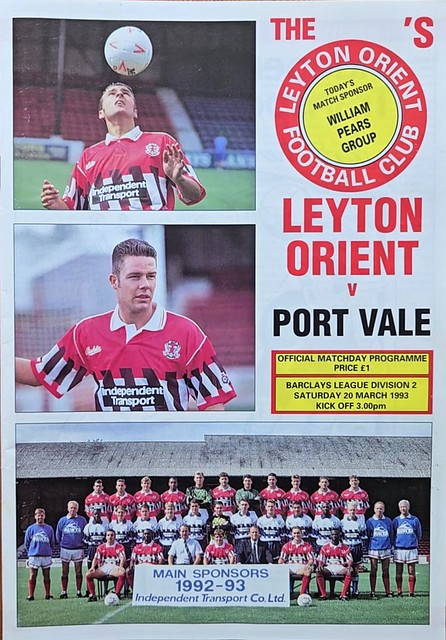 Leyton Orient - Port Vale (Official Matchday Programme)