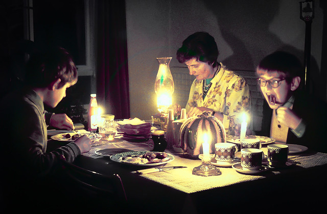 Tea Time during the Three Day Week Power Cuts 1973