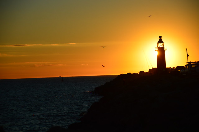 Sunset North Mole Lighthouse. Fremantle.