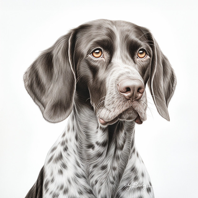 German Shorthaired Pointer - Pencil Sketch