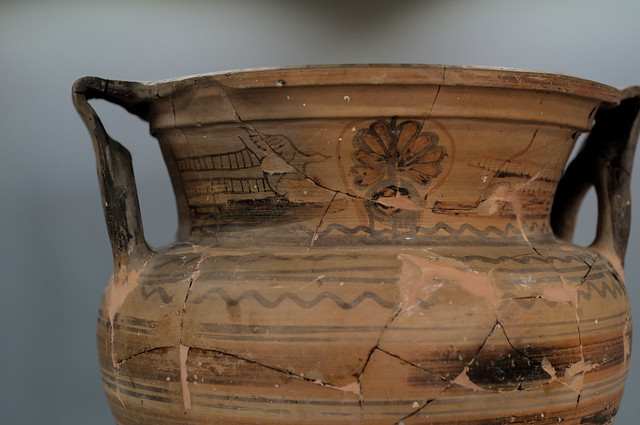 Volceintine column krater with representation of oared ships on the neck, 2