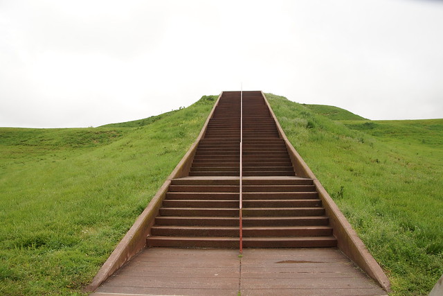 staircast at Monks Mound, Cahokia