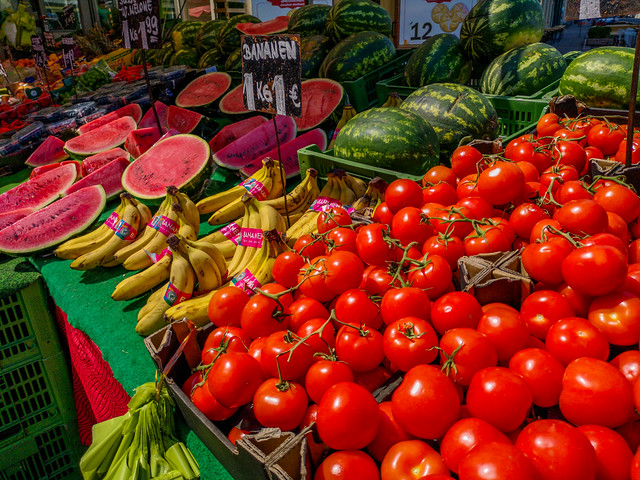 The colorful open market.