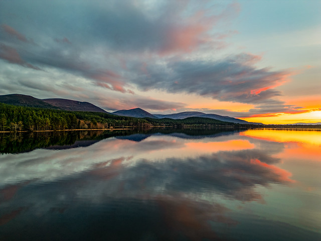 Loch Morlich Super Sunset Reflections Scotland