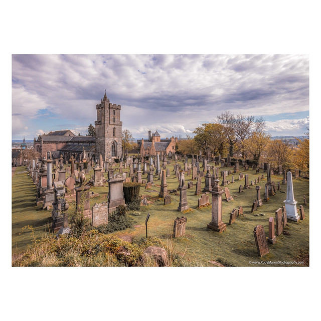 Graveyard Panorama: Overlooking Stirling from the Holy Rude Cemetery
