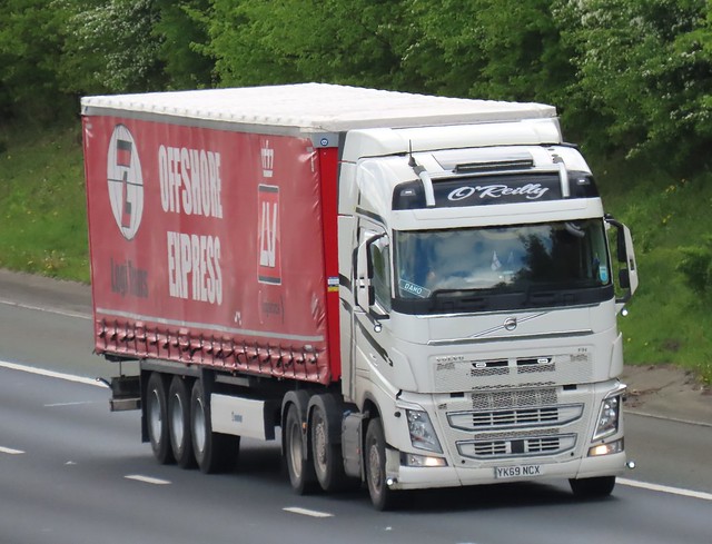 O'Reilly Transport, Volvo FH (YK69NCX) On The A1M Northbound, Fairburn Flyover, North Yorkshire 26/4/24.