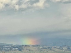 April 30, 2024 - Fantastic rainbow to the west. (Katie Cox)