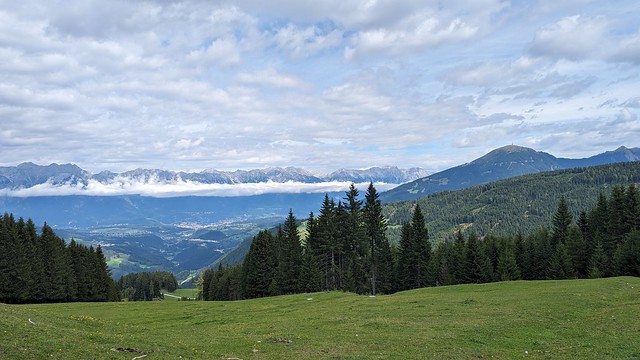 Blick nach Innsbruck von der Bergstation Mieders/Stubaital