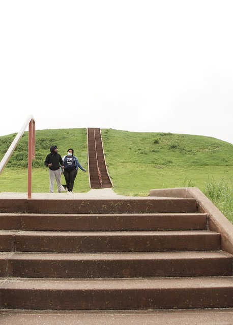 staircast at Monks Mound, Cahokia